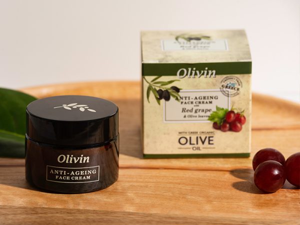 Anti-aging Face Cream with red grapes and olive leaves 50ml - Afbeelding 3